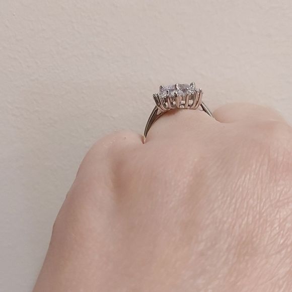 Silver CZ Engagement Ring - Picture 11 of 12